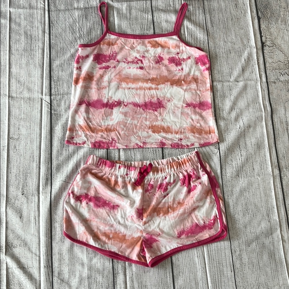 Wonder Nation Pink and Orange Satin Pajama Set